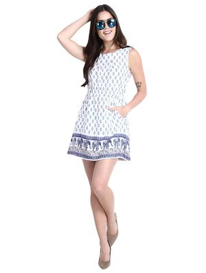 round neck pocket detail a-line dress - 16389484 - Standard Image - 4