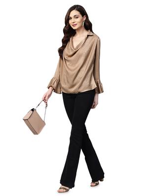 cowl neck flute sleeved top - 16389702 - Standard Image - 4