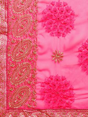 bordered embroidered saree with blouse - 16389932 - Standard Image - 4