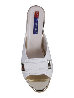 white slip on sandals - 16390779 - Standard Image - 4
