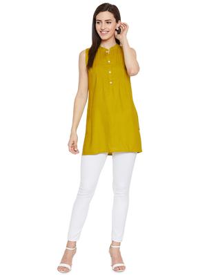 solid pintucks straight kurti - 16391867 - Standard Image - 4