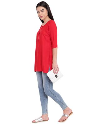solid straight kurti - 16391882 - Standard Image - 4