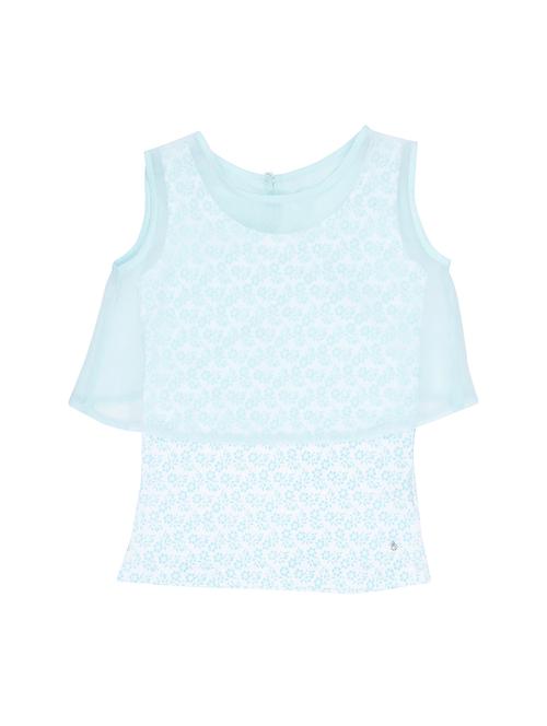 crop top with floral printed knit inner - 16391950 - Standard Image - 1