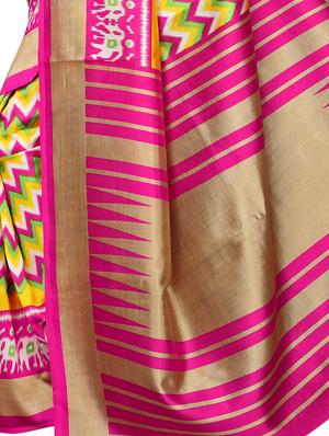 Chevron printed saree with blouse - 16393236 - Standard Image - 4