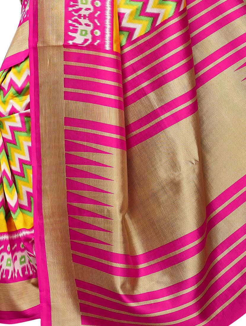 Chevron printed saree with blouse - 16393236 - Zoom Image - 4