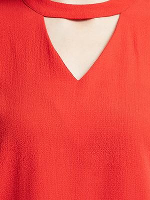 choker neck bell sleeved top - 16394309 - Standard Image - 4
