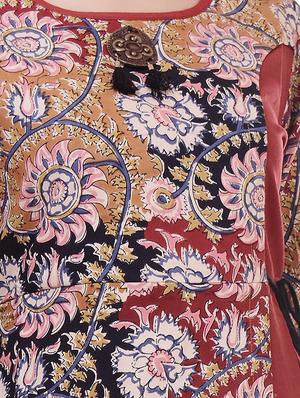 printed layered a-line gown - 16394750 - Standard Image - 4
