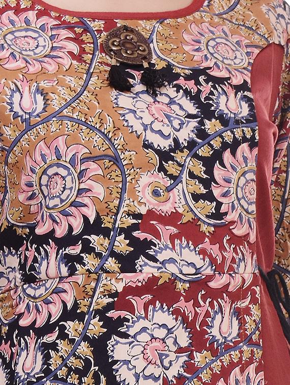 printed layered a-line gown - 16394750 - Zoom Image - 4