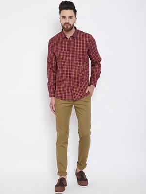brown solid chinos - 16396834 - Standard Image - 4