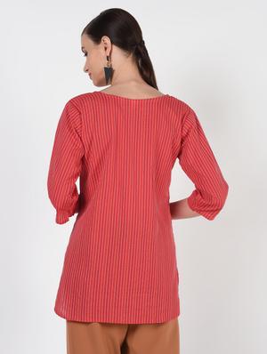 printed a-line kurti - 16399869 - Standard Image - 4