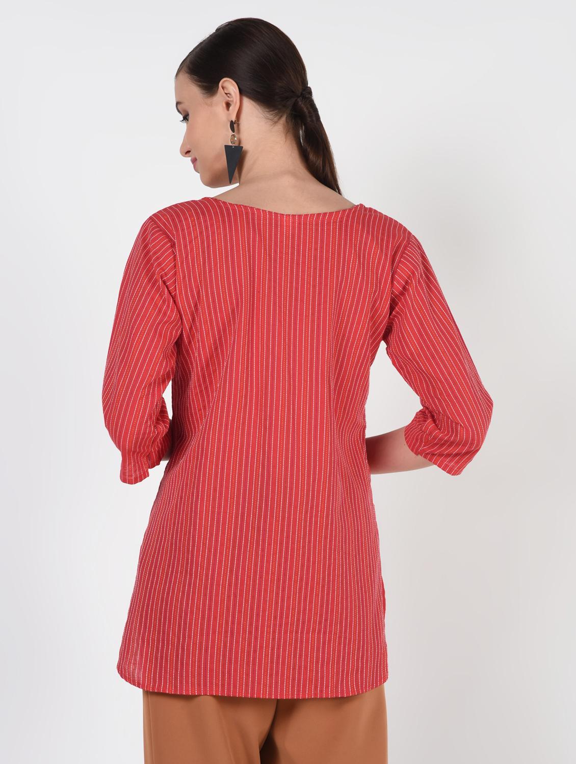 printed a-line kurti - 16399869 - Zoom Image - 4
