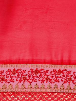 gold embroidered saree with blouse - 16400021 - Standard Image - 4