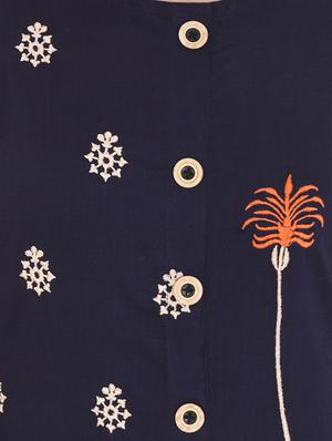 embroidered a-line kurta - 16401702 - Standard Image - 4