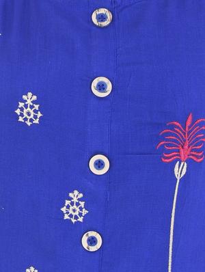 embroidered a-line kurta - 16401705 - Standard Image - 4