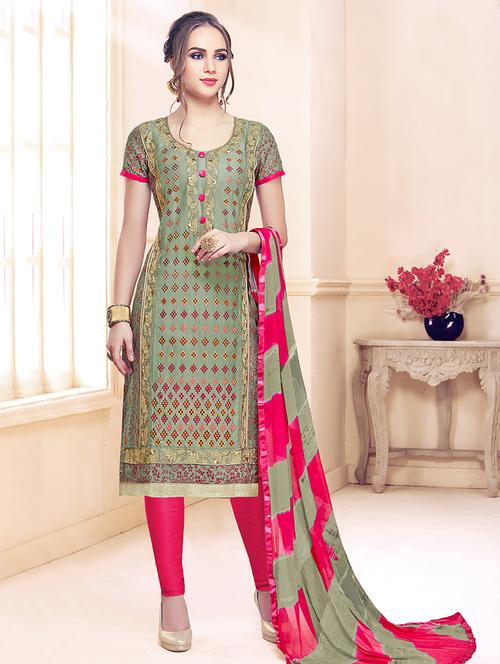 printed unstitched suit - 16402055 - Standard Image - 1