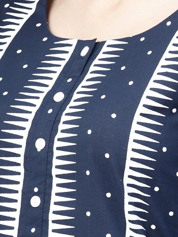 polka dots straight kurta - 16402089 - Zoom Image - 4