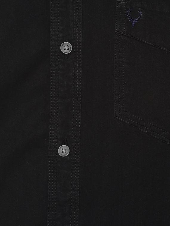 black solid casual shirt - 16402400 - Zoom Image - 4