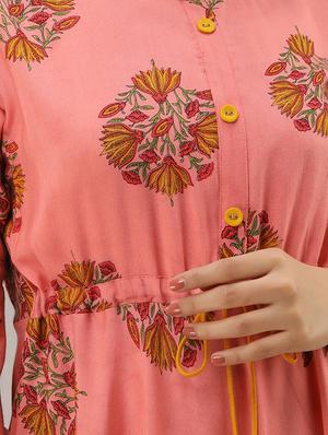 floral printed flared kurta - 16402837 - Standard Image - 4