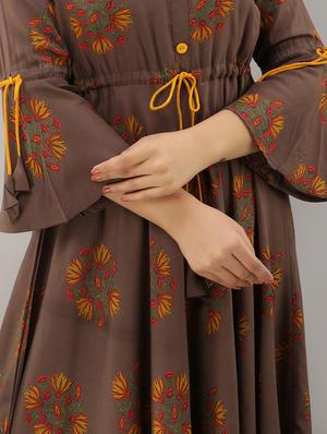 floral printed flared kurta - 16402838 - Standard Image - 4