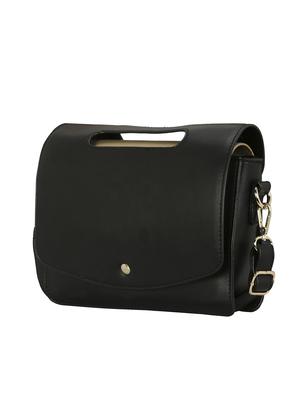 black leatherette (pu) regular sling bag - 16402916 - Standard Image - 4