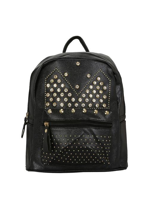 black leatherette (pu) regular backpack - 16403069 - Standard Image - 1