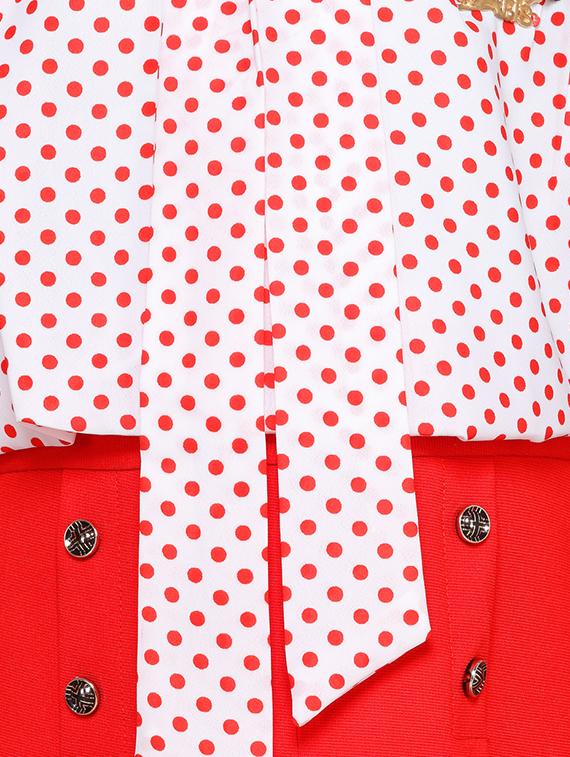 tie front polka dotted skirt top set - 16403949 - Zoom Image - 4