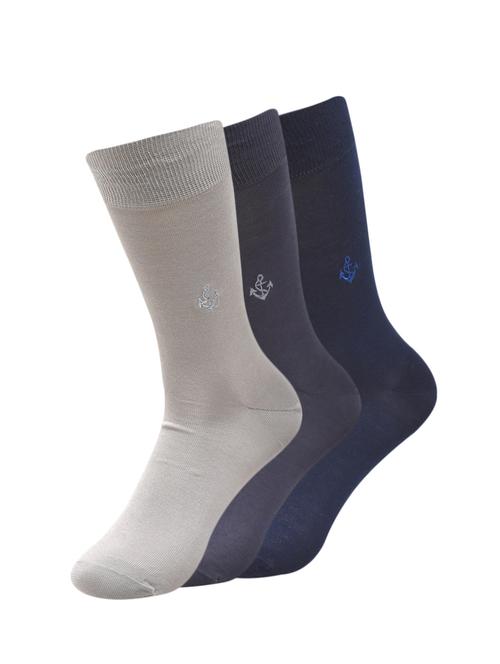 set of 3 multi colored cotton above ankle length sock - 16404065 - Very Small Image - 1