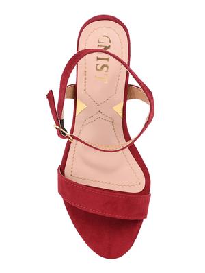 maroon ankle strap sandals - 16404270 - Standard Image - 4