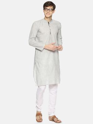 white striped long kurta - 16405657 - Standard Image - 4