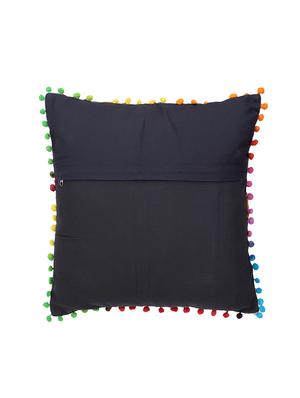 Dark Brown Aari Embroidered Cushion Cover 16x16 inches. Set of 2 pcs - 16406531 - Standard Image - 4