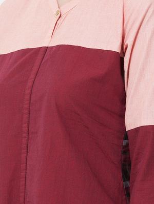 color block straight kurta - 16406672 - Standard Image - 4