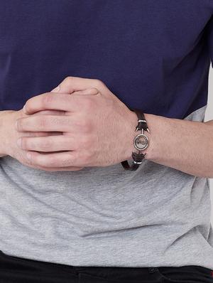 brown leather bracelet - 16407133 - Standard Image - 4