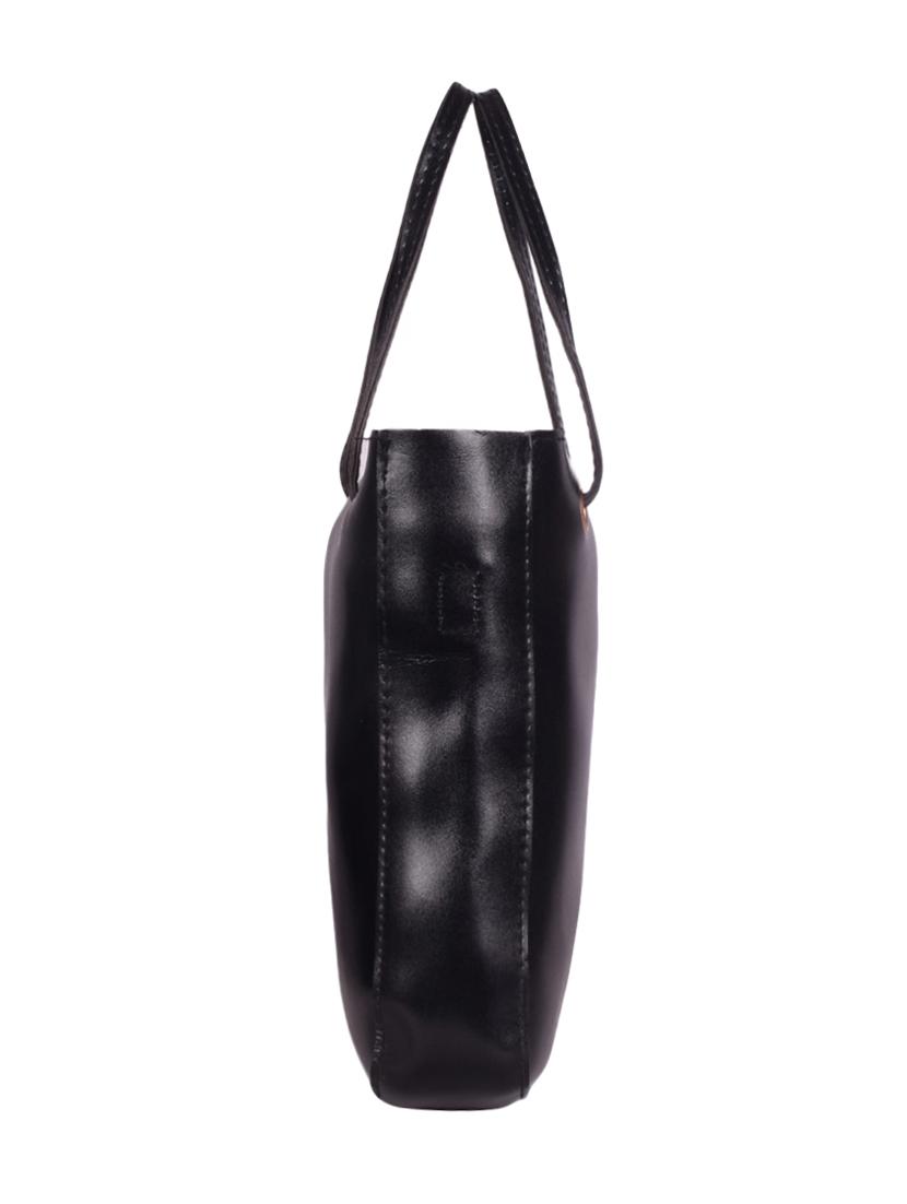 black leatherette (pu) regular sling bag - 16407800 - Zoom Image - 4