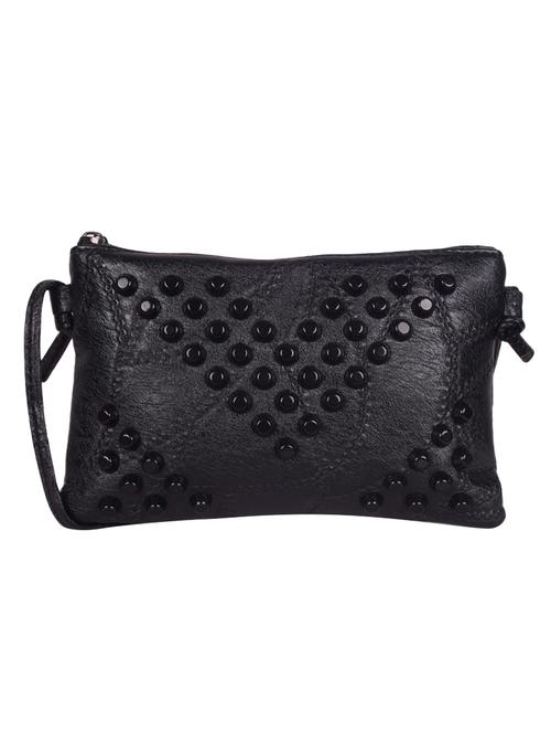 black leatherette (pu) regular sling bag - 16407803 - Standard Image - 1