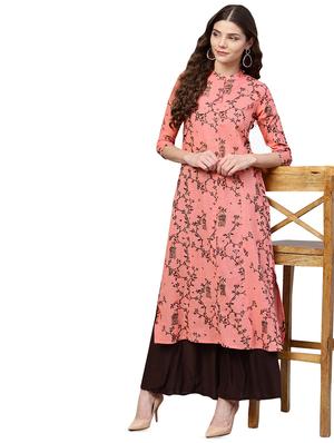 gold foil printed straight kurta - 16408966 - Standard Image - 4
