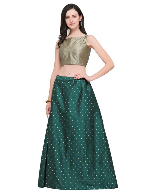 zari motifs flared lehenga - 16410334 - Standard Image - 1
