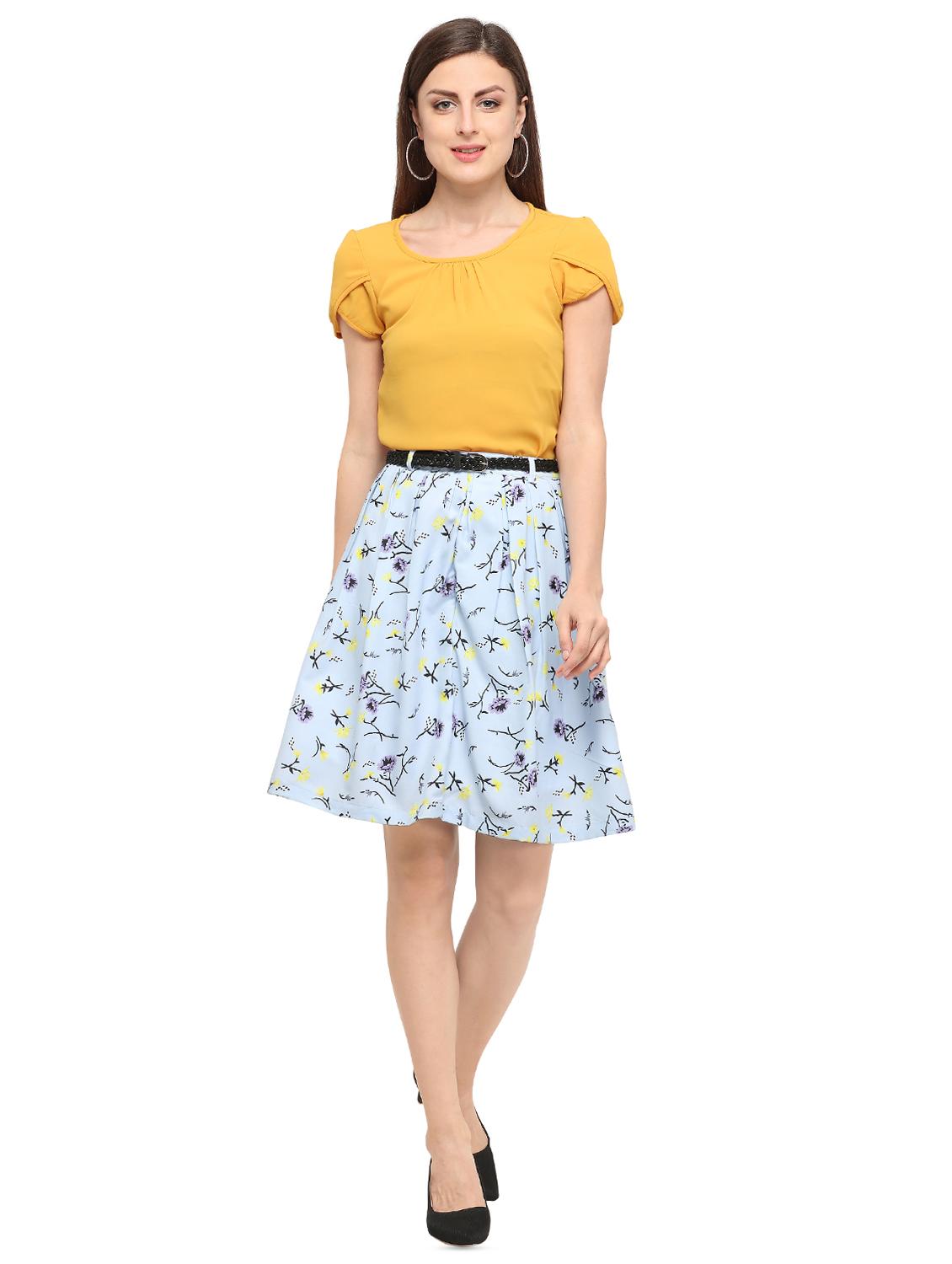 tulip sleeved top floral skirt set - 16410618 - Zoom Image - 4