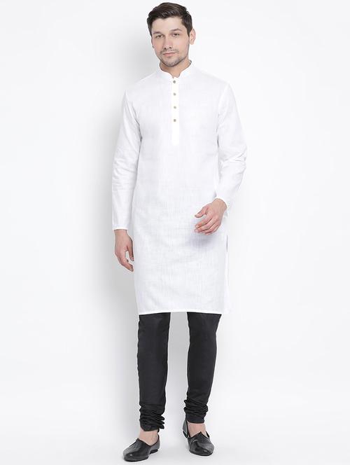 white solid kurta pyjama set - 16416551 - Standard Image - 1