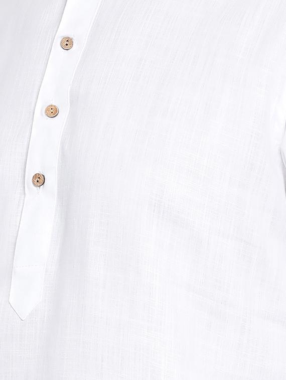 white solid kurta pyjama set - 16416551 - Zoom Image - 4