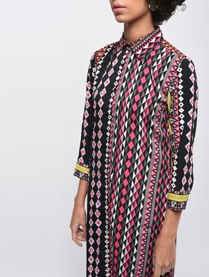 geometric printed shirt dress - 16416677 - Standard Image - 4