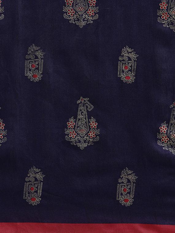 foil printed saree with blouse - 16416933 - Zoom Image - 4