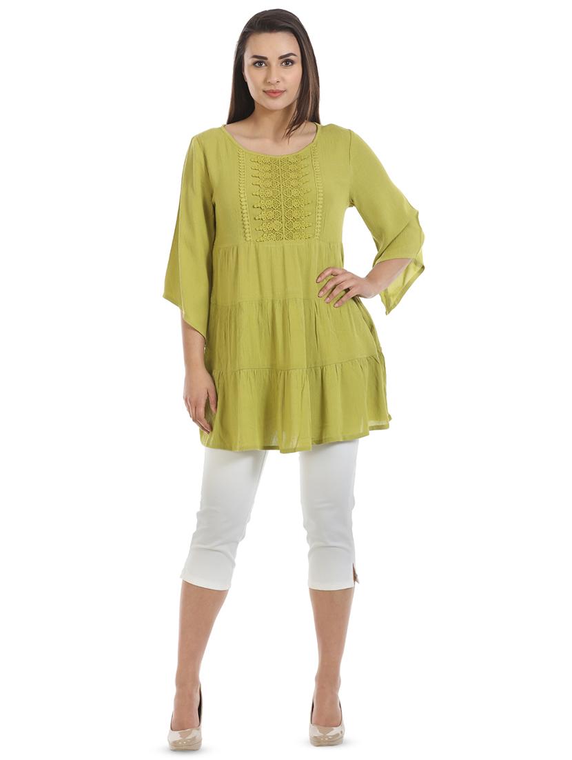 floral lace detail tiered tunic - 16417491 - Zoom Image - 4