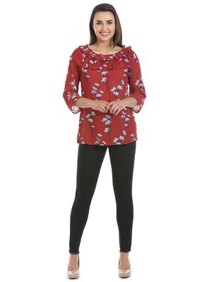 ruffle detail floral top - 16417507 - Standard Image - 4
