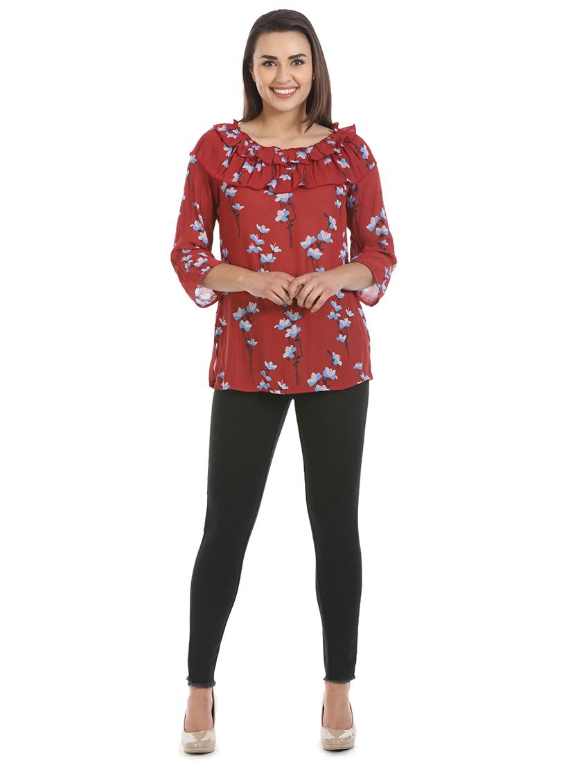 ruffle detail floral top - 16417507 - Zoom Image - 4