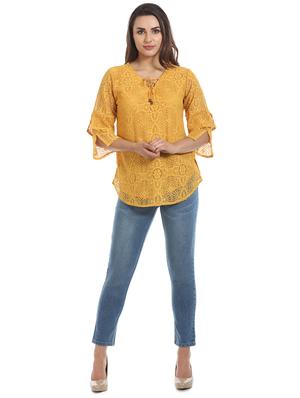tie up neck floral laced top - 16417509 - Standard Image - 4