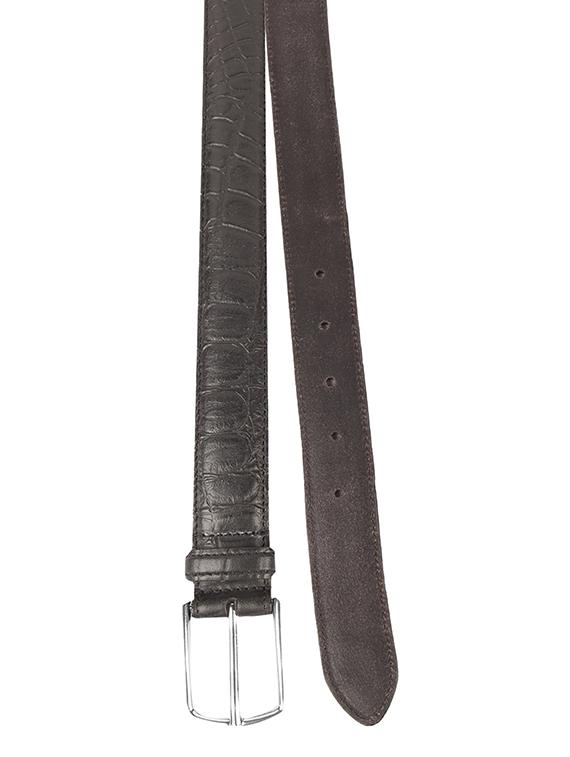 charcol black leather belt - 16418848 - Zoom Image - 4