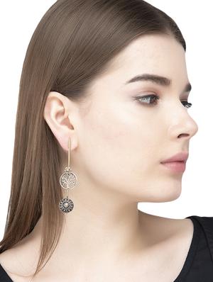 silver brass drop earring - 16419069 - Standard Image - 4