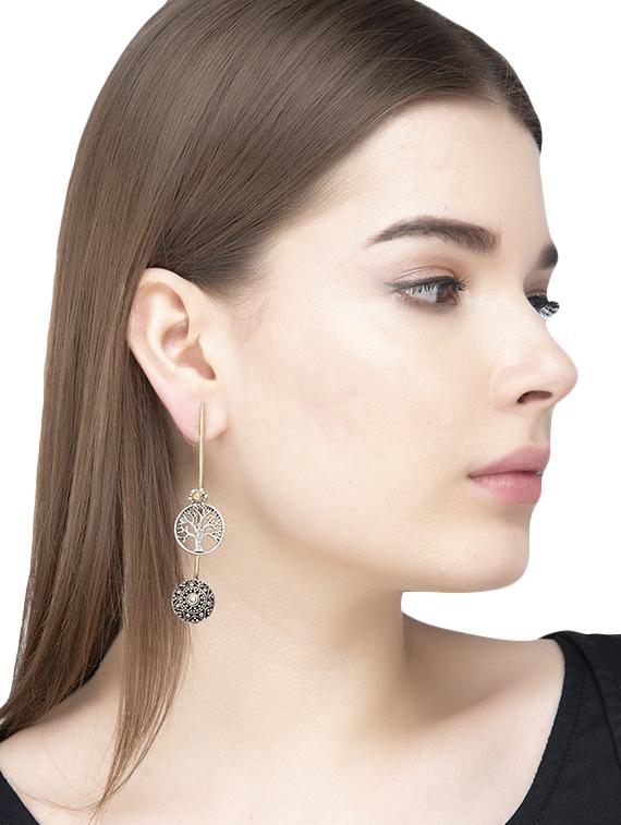 silver brass drop earring - 16419069 - Zoom Image - 4
