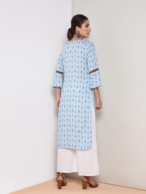 ikat printed straight kurta - 16419108 - Standard Image - 4