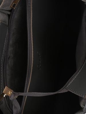 grey leatherette (pu) regular handbag combo - 16419255 - Standard Image - 4